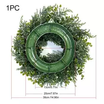 Венок из искусственной эвкалиптовой сосны, украшения для рождественских праздничных дверей, большая гирлянда, украшения для дверей для вечеринок small