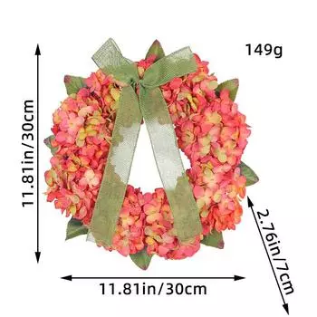 Венок из осенней гортензии на День благодарения - Деревенский стиль, декор для двери и стены