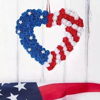 Венок ко Дню Независимости, Подвесные украшения ко Дню Независимости, Праздничное настенное украшение для двери One Size