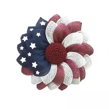 Венок ко Дню независимости США, патриотический венок с американским флагом, украшение входной двери One Size