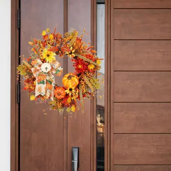 Венок на День благодарения искусственный для входной двери подарок настенное украшение тыква ягода