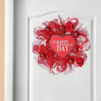 Венок на День святого Валентина для входной двери Романтическая гирлянда в виде сердца для свадьбы в помещении и на открытом воздухе