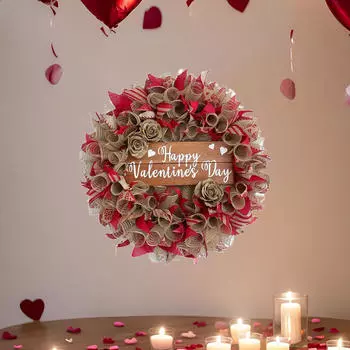 Венок на День святого Валентина, гирлянда для любви, простая в использовании, многоразовая, устойчивая входная дверь для дома