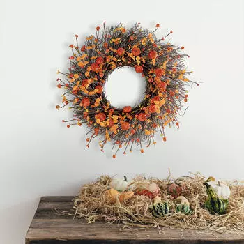 Венок на праздник урожая. Осенняя гирлянда на День благодарения. 45CM