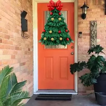 Венок на рождественскую елку ручной работы 3D вешалка для венков на елку большая рождественская елка цветок спереди C