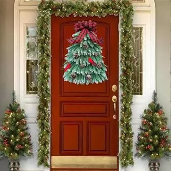 Венок на рождественскую елку Yousheng, ручная работа, 3D вешалка для венков, большая рождественская елка, цветочная гирлянда для входной двери с шарами для праздничного декора