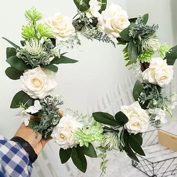 Венок на входную дверь весна лето искусственная гирлянда на свадьбу для праздничной стены