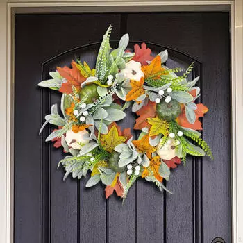 Венок «Осеннее великолепие» с декором «Урожай» 45cm