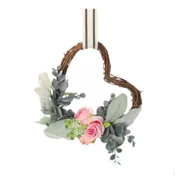 Венок в форме сердца 5.91 Декор ко Дню святого Валентина Декоративная гирлянда Праздничное подвесное украшение