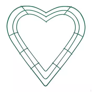 Венок в форме сердца, рамка, цветочная композиция, гирлянда, кольца, железная основа для церемонии