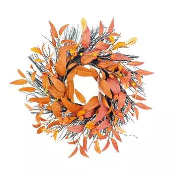 Венок, венок из листьев, дверное украшение, праздничный реквизит, подвесное оконное настенное украшение One Size