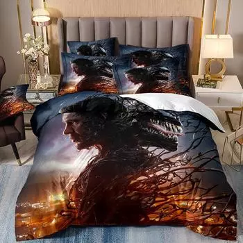Постельное белье с рисунком «ядовитый яд» с наволочками из микрофибры, комплект постельного белья с 3D-цифровой печатью для двуспальной кровати размера «king-size» 135x200cm 2pcs