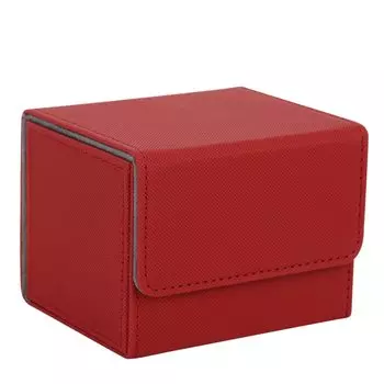 Venssu Deck Case Trading Card Case Box Storage Box Side Insert Magnet PU Leather 120 Pieces be used for Pokemon Duema Various Card Sleeve Compatible S красный