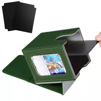 Venssu Deck Trading Card Display 100 Совместимость с двойными и тройными вертикальными 2 разделителями и 1 верхним кожаным внутренним футляром, футляром, окном, деталями,