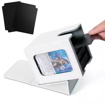 Venssu Deck Trading Card Display 100 Совместимость с двойными и тройными вертикальными 2 разделителями и 1 верхним кожаным внутренним футляром, футляром, окном, деталями,