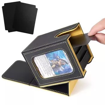 Venssu Deck Trading Card Display 100 Совместимость с двойными и тройными вертикальными 2 разделителями и 1 верхним кожаным внутренним футляром, футляром, окном, деталями,
