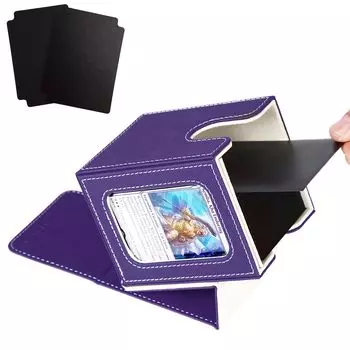Venssu Deck Trading Card Display 100 Совместимость с двойными и тройными вертикальными 2 разделителями и 1 верхним кожаным внутренним футляром, футляром, окном, деталями,