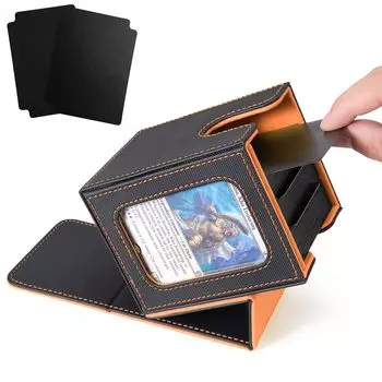 Venssu Deck Trading Card Display 100 Совместимость с двойными и тройными вертикальными 2 разделителями и 1 верхним кожаным внутренним футляром, футляром, окном, деталями,
