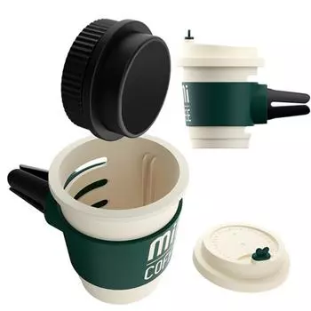 Vent Clip Air Freshener Aromatherapy Car Diffuser 2 Pieces Air Freshening Vent Clip Coffee Cup Shaped Long-Lasting Cute Air