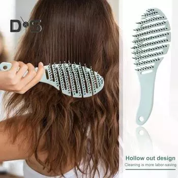 Вентилируемая щетка для волос с мягкой щетиной, массаж головы, портативная антистатическая расческа для укладки волос, распутывающая расческа на воздушной подушке для женщин и девочек, парикмахерские инструменты чёрный