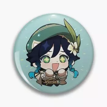 Venti Genshin Impact наклейка возбуждение настраиваемая мягкая кнопка булавка для влюбленных модный милый декор одежда забавные ювелирные изделия женская брошь