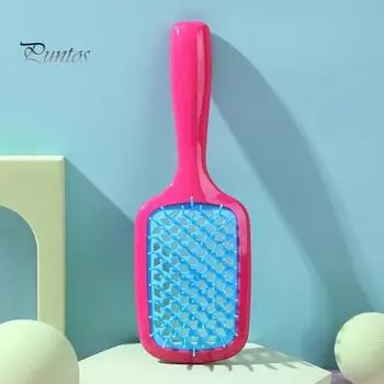 Вентилируемая щетка для распутывания волос, эргономичная ручка, массаж головы, влажная и сухая, длинные вьющиеся, пушистые волосы, сотовая расческа для женщин и девочек, парикмахерский инструмент синий