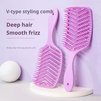 Вентилируемая щетка для волос, портативная антистатическая, тонкая, густая, вьющаяся, длинная, влажная, сухая, плоская щетка для женщин и девочек, массаж кожи головы, укладка волос, распутывание, расческа темно-фиолетового