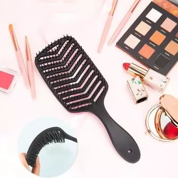 Вентилируемая щетка для волос Портативная антистатическая Тонкая Густая Вьющаяся Длинная Влажная Сухая Волосы светло-фиолетовый