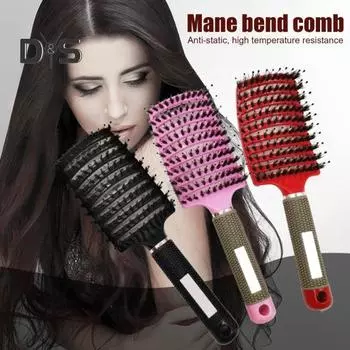 Вентилируемая щетка для волос, портативная антистатическая, тонкая, густая, вьющаяся, длинная, влажная, сухая, плоская щетка для женщин и девочек, массаж кожи головы, укладка волос, распутывание, расческа фиолетовый
