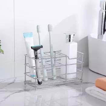 Вентилируемый держатель зубных щеток большой емкости полый дизайн электрическая зубная щетка держатель зубной пасты органайзер для ванной комнаты аксессуары чёрный