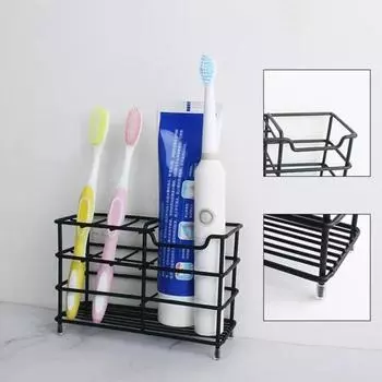 Вентилируемый держатель зубных щеток Yousheng, большая емкость, полый дизайн, держатель зубной пасты для электрической зубной щетки, органайзер для аксессуаров для ванной комнаты серебряный
