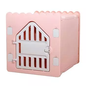 Вентилируемый домик для домашних животных, складной, частный, легко собираемый, сращиваемый пластиковый домик для кошек на 4 сезона розовый