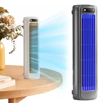 Вентилятор башенного типа, перезаряжаемый настольный охлаждающий вентилятор 2000 мАч, портативный кондиционер, тихий безлопастной вентилятор для домашней спальни серый