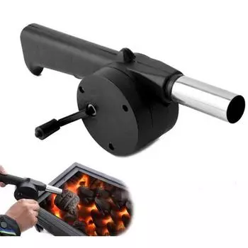 Вентилятор для барбекю на открытом воздухе с ручным приводом, портативный гриль для барбекю, костровые мехи, инструменты, аксессуары для пикника и кемпинга, простые и изысканные чёрный