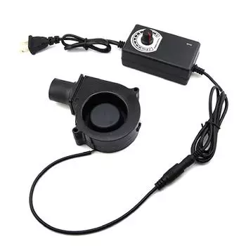 Вентилятор для барбекю Воздуходувка 12 В Большой воздушный поток 100-240 В Питание Вентилятор Регулятор скорости Пикник Барбекю Инструмент для розжига US