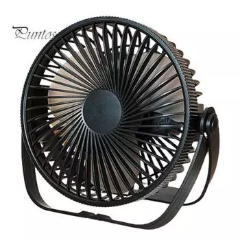 Вентилятор для кемпинга с низким уровнем шума, регулируемая скорость ветра, три скорости, съемный, напольный, охлаждающий, с зарядкой через USB, вращающийся на 360 градусов, электрический вентилятор для стола чёрный