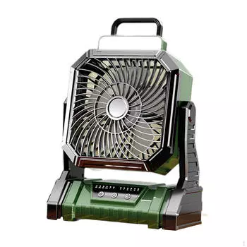 Вентилятор для кемпинга со светодиодным фонариком, настольный вентилятор, персональный крючок, перезаряжаемая переносная палатка Green