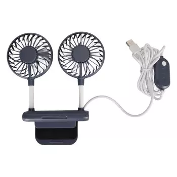 Вентилятор для монитора 2 головки 3 режима скорости USB-кабель 6,6 фута Бесшумный Компактный Вентилятор с клипсой для компьютера для синий