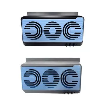 Вентилятор для окна автомобиля на солнечной энергии с тремя выходами воздуха для автомобилей, грузовиков, внедорожников серый