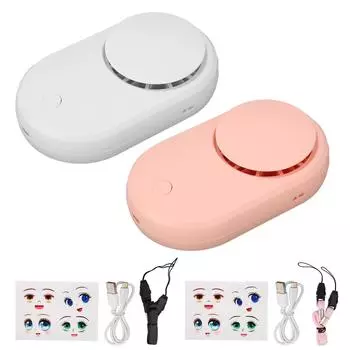 Фен для ресниц с 3 уровнями управления, дизайн без листьев, тихий USB-вентилятор для ресниц для салона красоты White