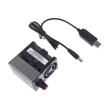 Вентилятор из нержавеющей стали USB 5 В с регулируемой скоростью и USB-кабелем для барбекю на открытом воздухе, пикника и угольной печи