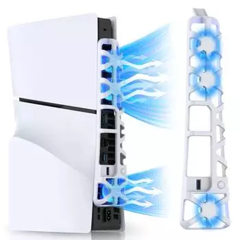 Вентилятор охлаждения для тонкой консоли PS5 со светодиодной подсветкой и USB-портом, эффективная система охлаждения для тонкой игровой консоли PS5