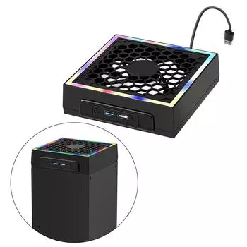 Вентилятор охлаждения для XB Series X с RGB-подсветкой, 3 уровня регулировки, консольный охладитель 1600/1800/2000 об/мин с портом USB