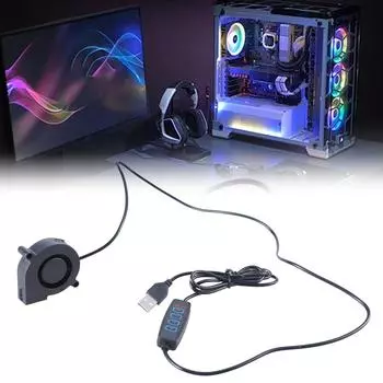 Вентилятор охлаждения компьютера с питанием от USB 5 В 50x50x15 мм с регулируемой скоростью 3500 об/мин с переключателем вентилятор охлаждения для ПК 3D-принтера