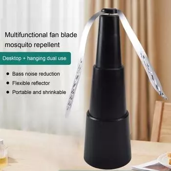 Вентилятор отпугиватель мух со светоотражающей полосой, перезаряжаемый через USB, для кемпинга, рыбалки, пикника, в помещении B