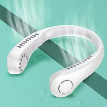 Вентилятор с лямкой на шею 2025 Новинка Портативный USB-зарядка Бесшумный Уличный Ледяной Фарфор Охлаждение Беспроводной Маленький Электрический Вентилятор S Ordinary Edition [Plastic + Continued 1 Hour]