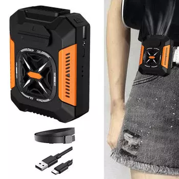 Вентилятор с поясным зажимом Принадлежности Водонепроницаемый Мини для гостиной Дома Туризма No Belt orange