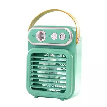 Вентилятор с распылением в ретро-стиле – Портативный USB-перезаряжаемый ручной настольный вентилятор с функцией увлажнителя One Size