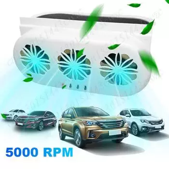 Вентилятор Вентилятор циркуляции воздуха Вентилятор окна автомобиля Вентилятор с перезарядкой от USB/Солнечной зарядкой Автомобильный вентилятор на солнечной энергии Вентиляторы для электромобилей белый