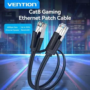 Vention CAT8 Ethernet-кабель 40 Гбит/с 2000 МГц CAT 8 Сетевой хлопковый плетеный Интернет-шнур для ноутбуков PS 4 Маршрутизатор Кабель RJ45